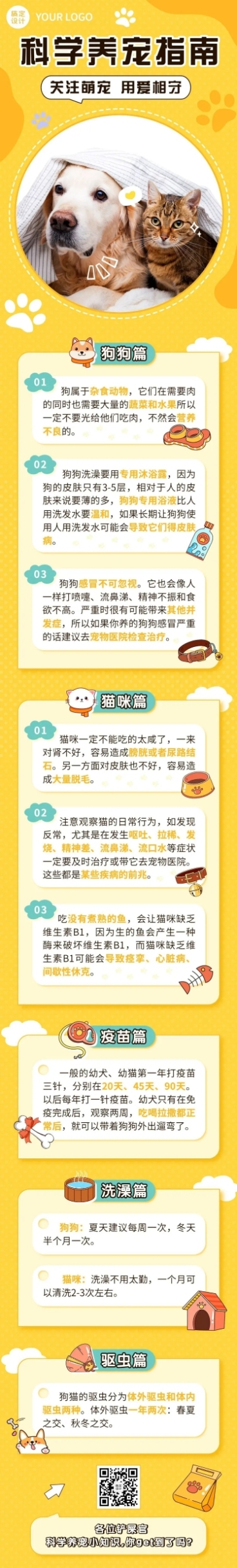 日常生活宠物知识科普文章长图预览效果