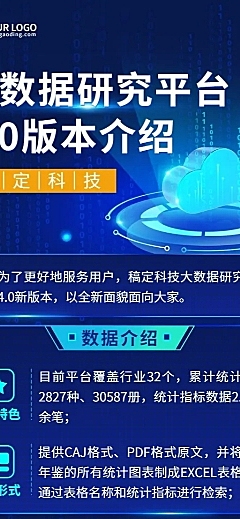 IT互联网数字平台服务介绍长图海报
