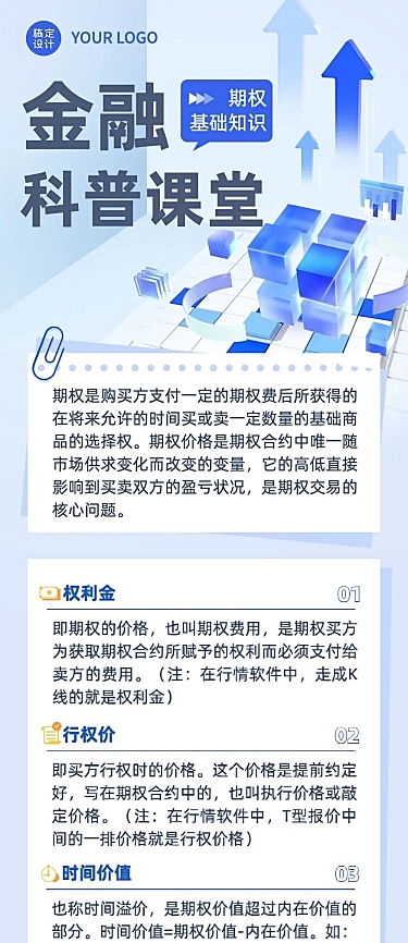 金融期权基础知识科普行业资讯轻拟物风文章长图