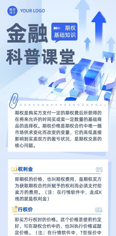 金融期权基础知识科普行业资讯轻拟物风文章长图
