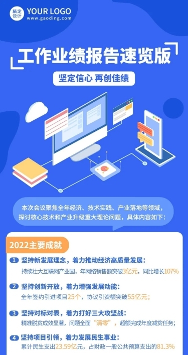 融媒体年度政务工作报告一图读懂文章长图