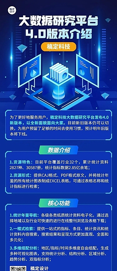 IT互联网数字平台服务介绍长图海报