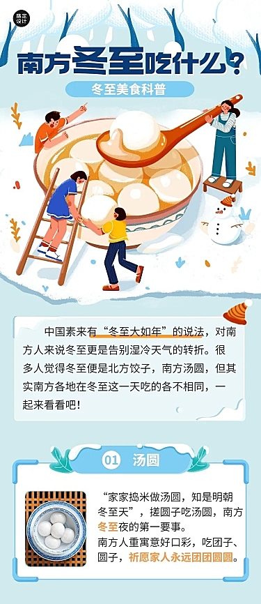餐饮冬至主题知识科普文章长图