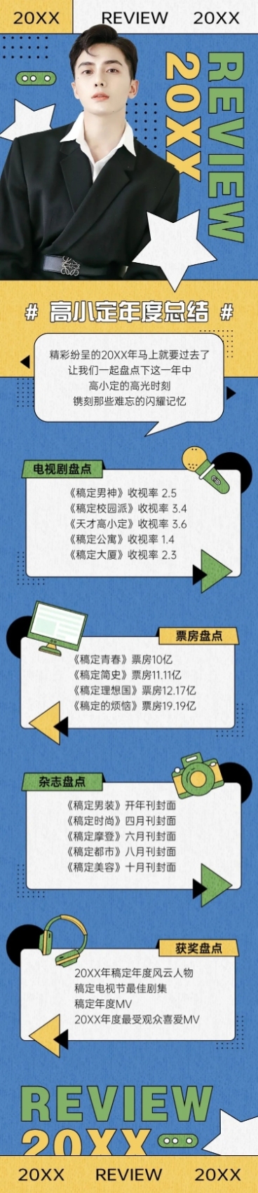 明星应援年终总结文章长图预览效果