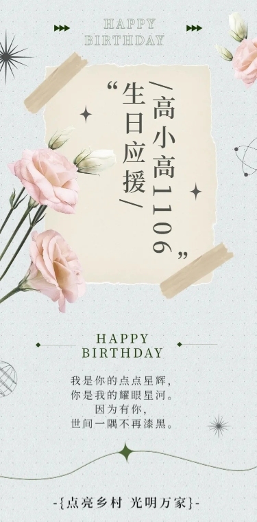 简约风明星生日应援宣传长图