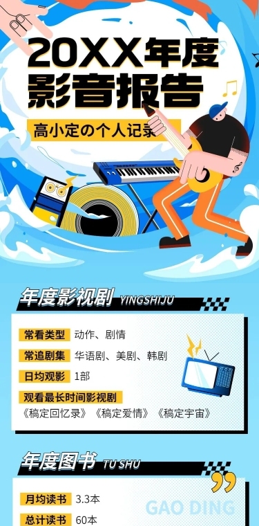 年终报告总结清单文章长图