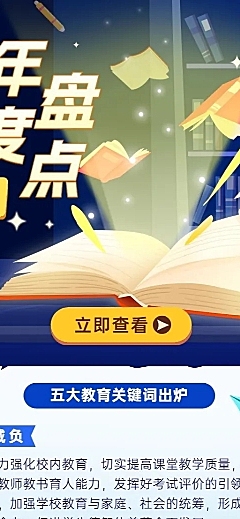 教育行业年终总结年度关键词卡通插画长图海报