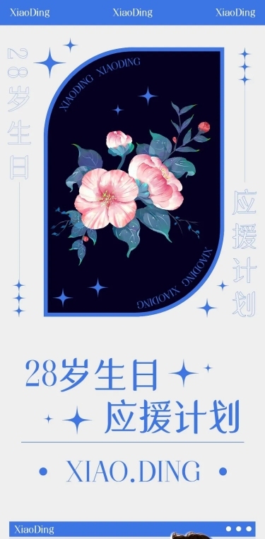 简约风明星生日应援长图