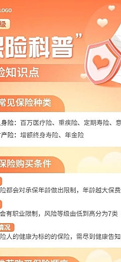 金融保险知识科普理念推广介绍长图海报