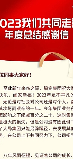 2023跨年感谢信文章长图