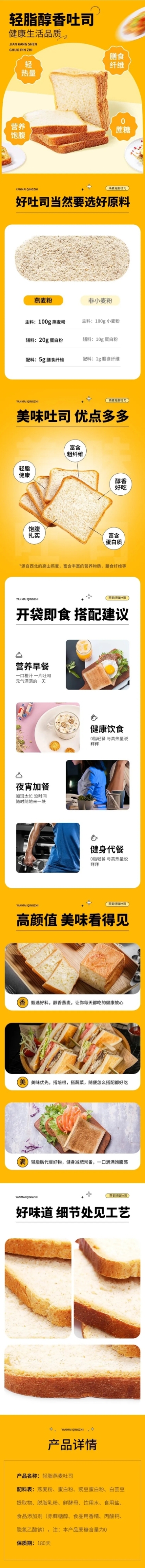 时尚面包吐司商品详情页预览效果