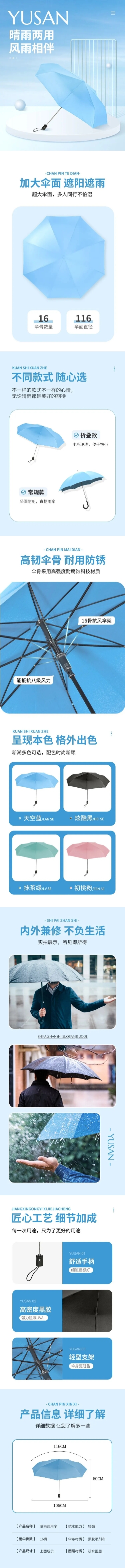 点击进入编辑 电商家居百货品牌雨伞商品介绍详情页预览效果