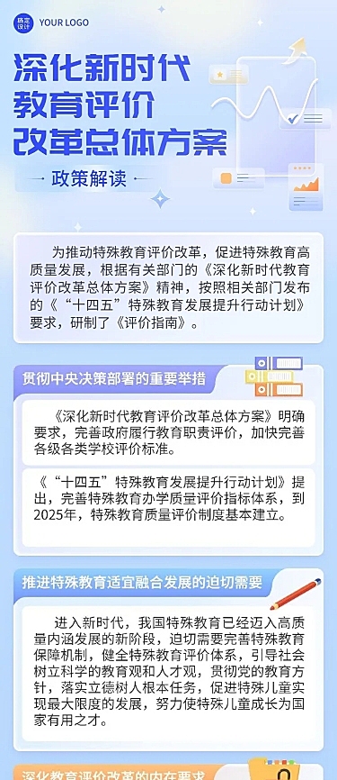 轻透几何风方案政策宣读长图