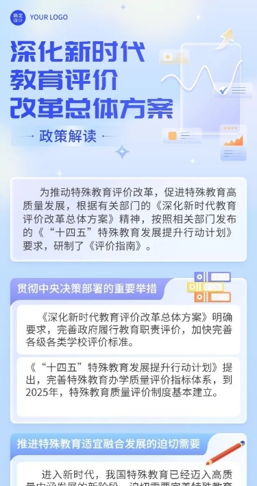 轻透几何风方案政策宣读长图