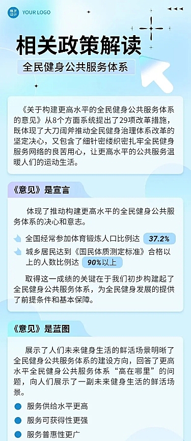 轻透几何风政策解读宣传长图