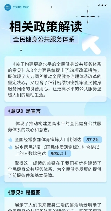 轻透几何风政策解读宣传长图