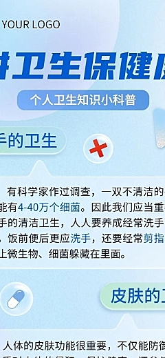 轻透几何风卫生知识科普长图