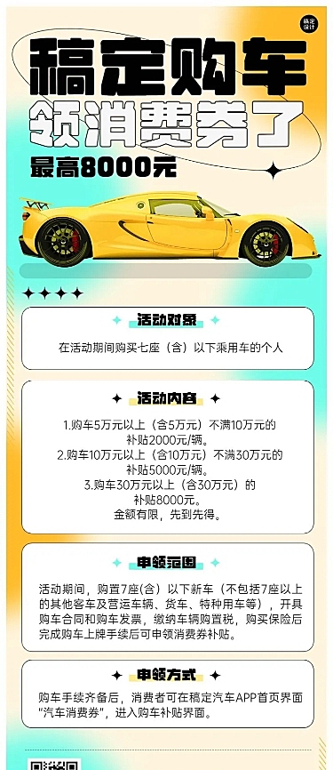 企业汽车销售促销活动营销长图海报