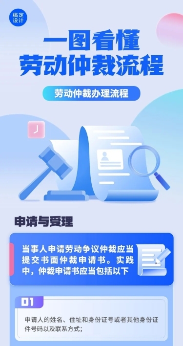 轻透几何风民生服务政策宣读长图