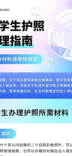 轻透几何风政策宣读长图