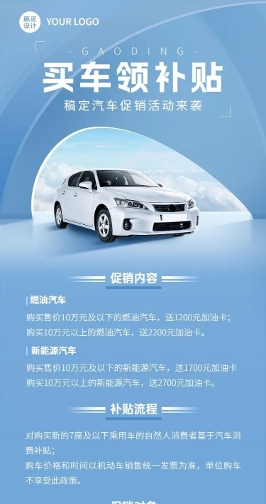 汽车销售购车促销活动营销长图海报