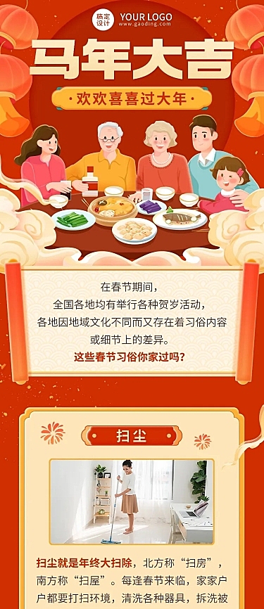 新年春节习俗科普文章长图