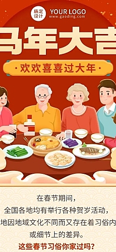 新年春节习俗科普文章长图