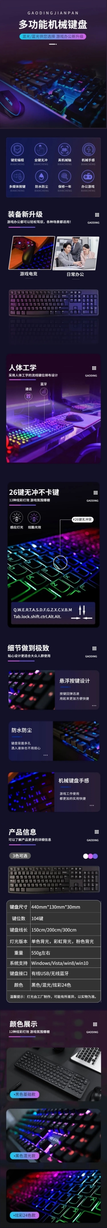 电商数码家电机械键盘电脑配件商品详情页预览效果