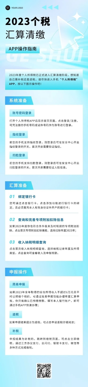 轻透几何风政策宣读长图