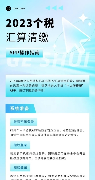 轻透几何风政策宣读长图