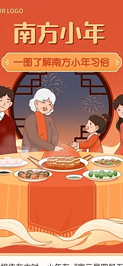 南方小年习俗科普插画文章长图
