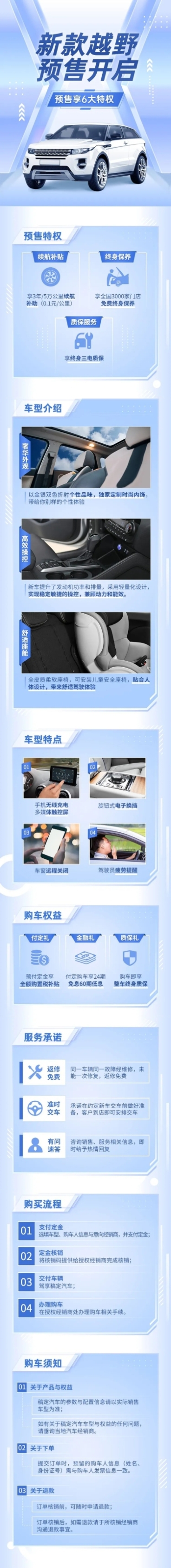 企业汽车销售新车预售营销海报详情页预览效果