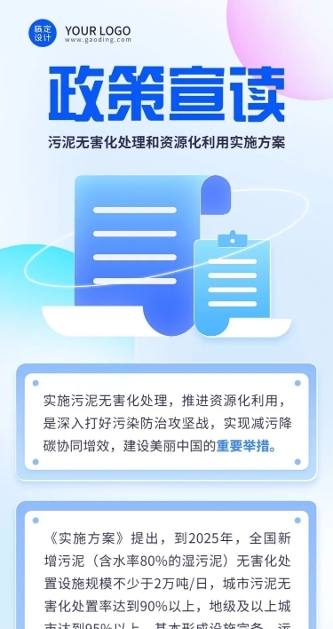 轻透几何风方案政策宣读长图
