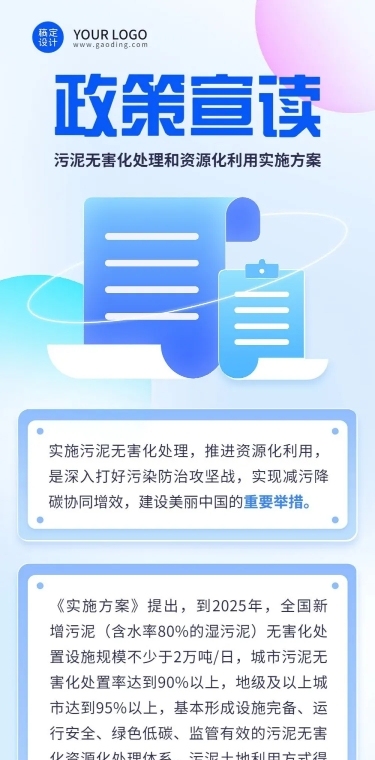 轻透几何风方案政策宣读长图
