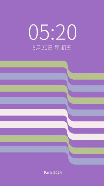 巴黎奥运会紫色简约风手机壁纸预览效果