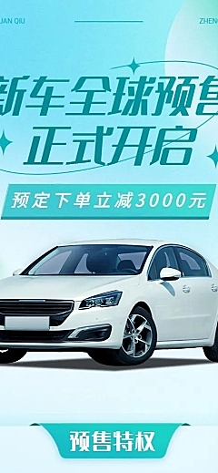 企业汽车销售新车预售营销海报详情页