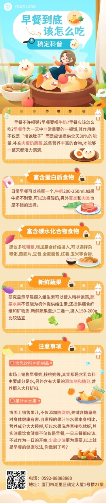 餐饮美食科普攻略文章长图预览效果