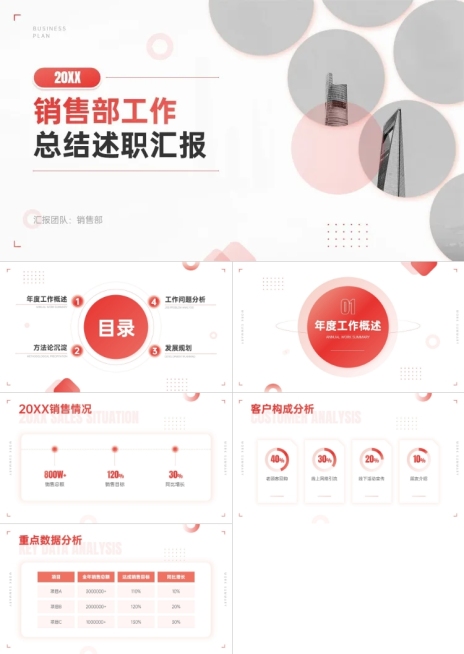 实景简约总结述职汇报PPT预览效果