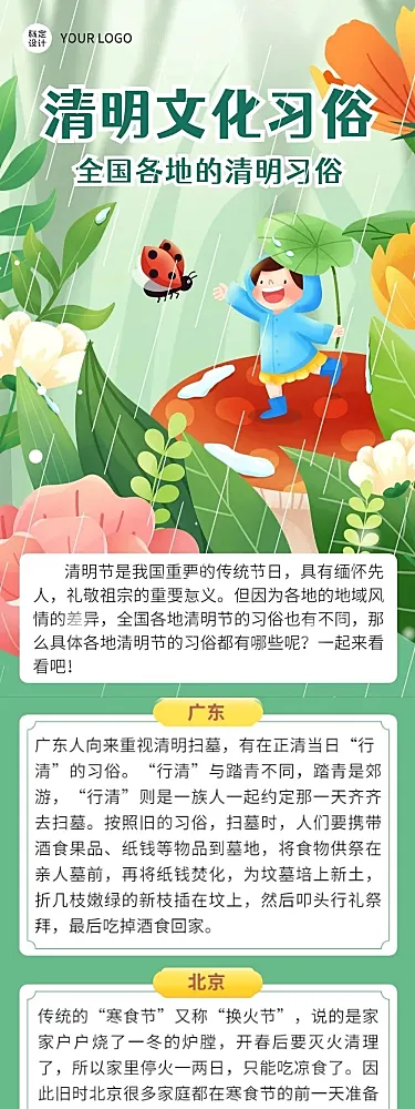 清明节节日习俗文章长图