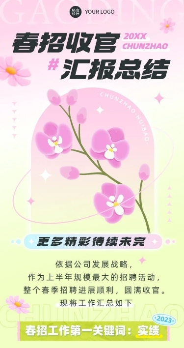 企业商务春季招聘人事工作总结文章长图