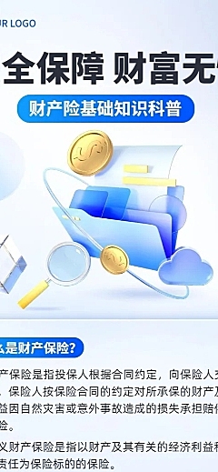 金融保险财产险知识科普长图海报