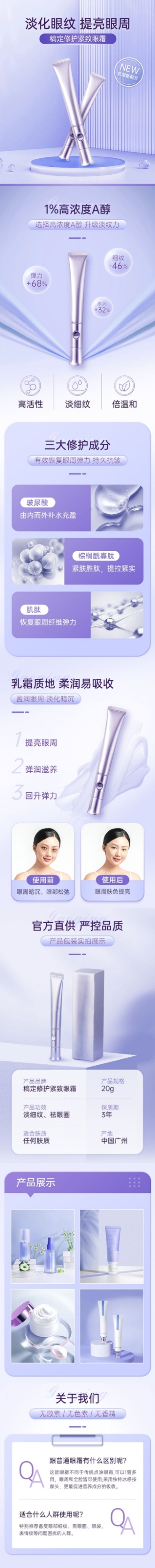 电商眼霜美容美妆护肤品化妆品详情页预览效果