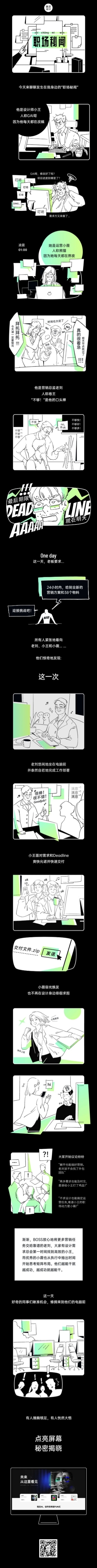 趣味职场话题简笔画漫画微信公众号长图预览效果