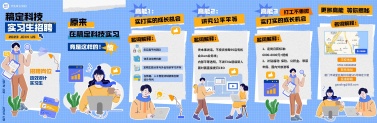 企业卡通拼贴插画风岗位介绍翻页H5