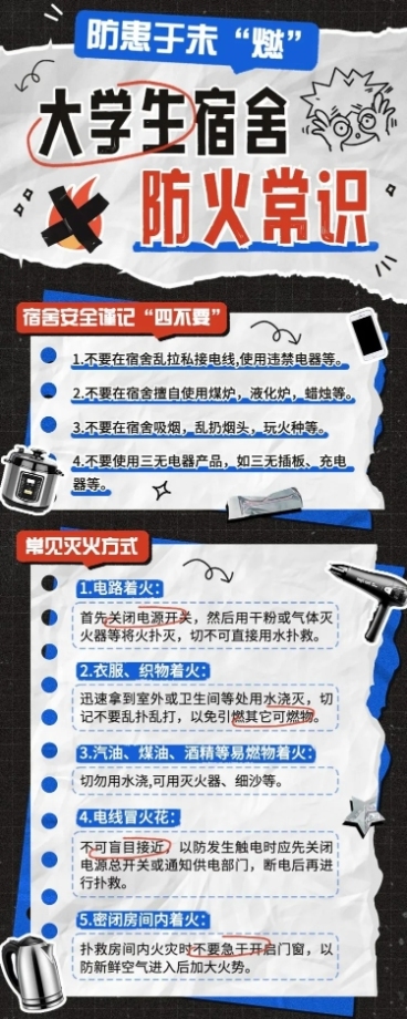校园防火知识科普撕纸风综艺风长图海报预览效果