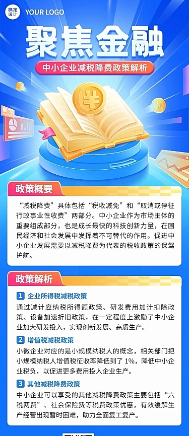 金融税收政策知识科普资讯解读长图海报套装