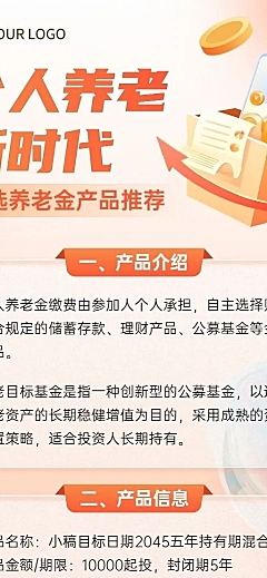 金融个人养老金产品介绍科普营销长图海报套装