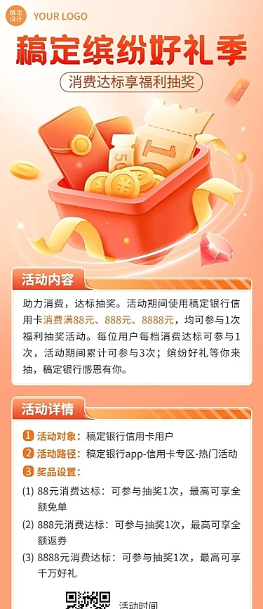 金融银行信用卡活动营销宣传长图海报套装