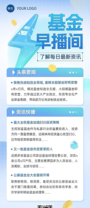 金融基金行情资讯知识科普长图海报套装