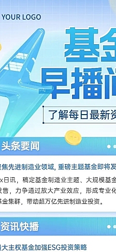 金融基金行情资讯知识科普长图海报套装